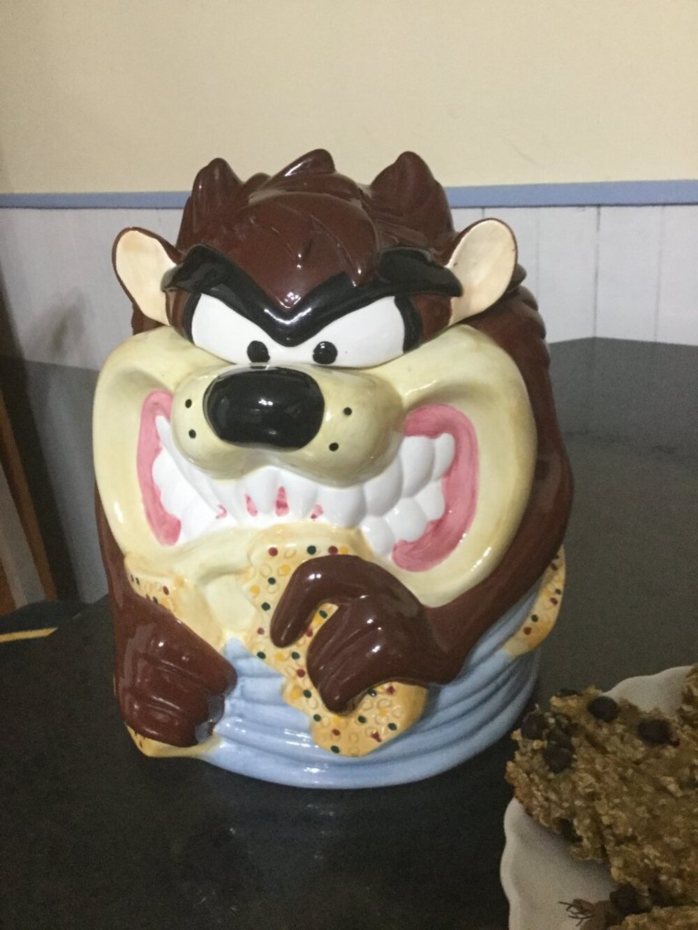 Warner Bros. Tasmanian Devil cookie jar approximately 10" tall by 9" wide